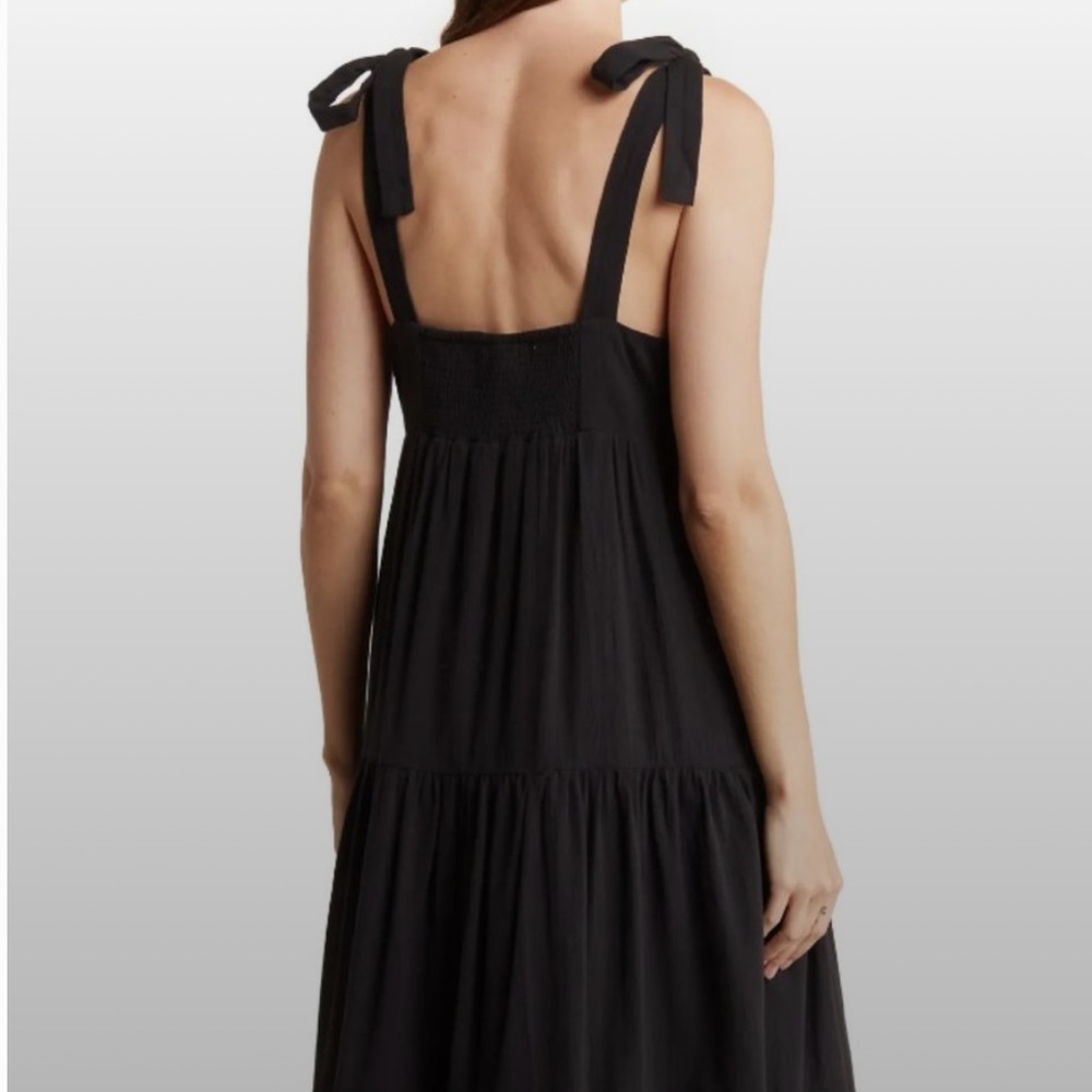 Madewell Tie-Strap Tiered Maxi Dress in Black - Picture 2 of 10